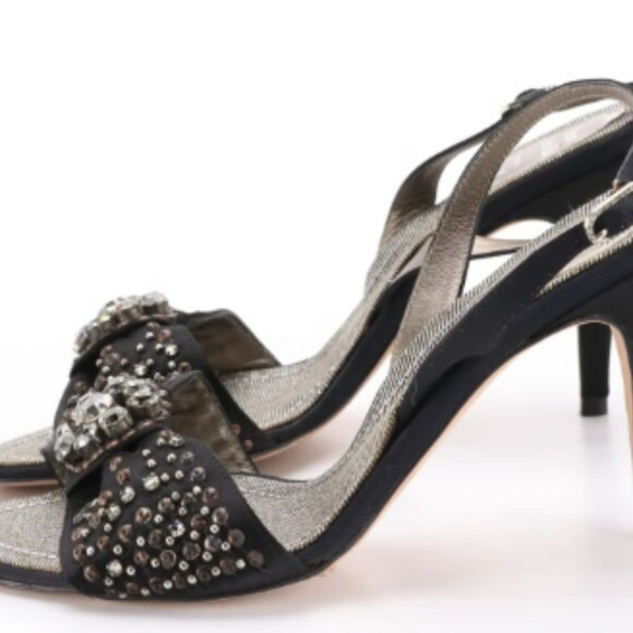 Rene Caovilla (NEW) Medium-Heeled Sling-Back Pumps w Rhinestones - Picture 5 of 8